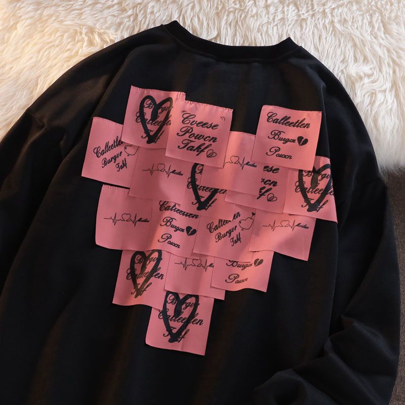 스티커 메모 스웨트셔츠-블랙