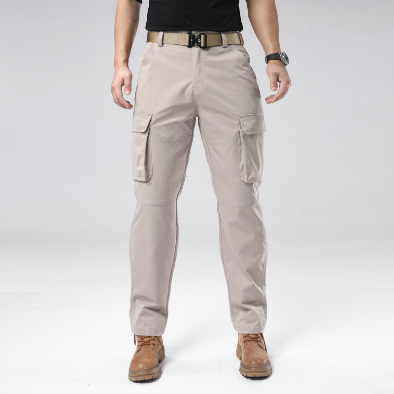 Trendy Casual Cargo Pants for Men, Sports Straight-Leg Pants, Comfortable Versatile Loose Long Pants, Durable Multi-Pocket Trousers for Men