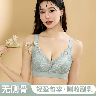 薄款内衣女聚拢小胸乳胶上托防下垂无钢圈调整型性感文胸夏季
