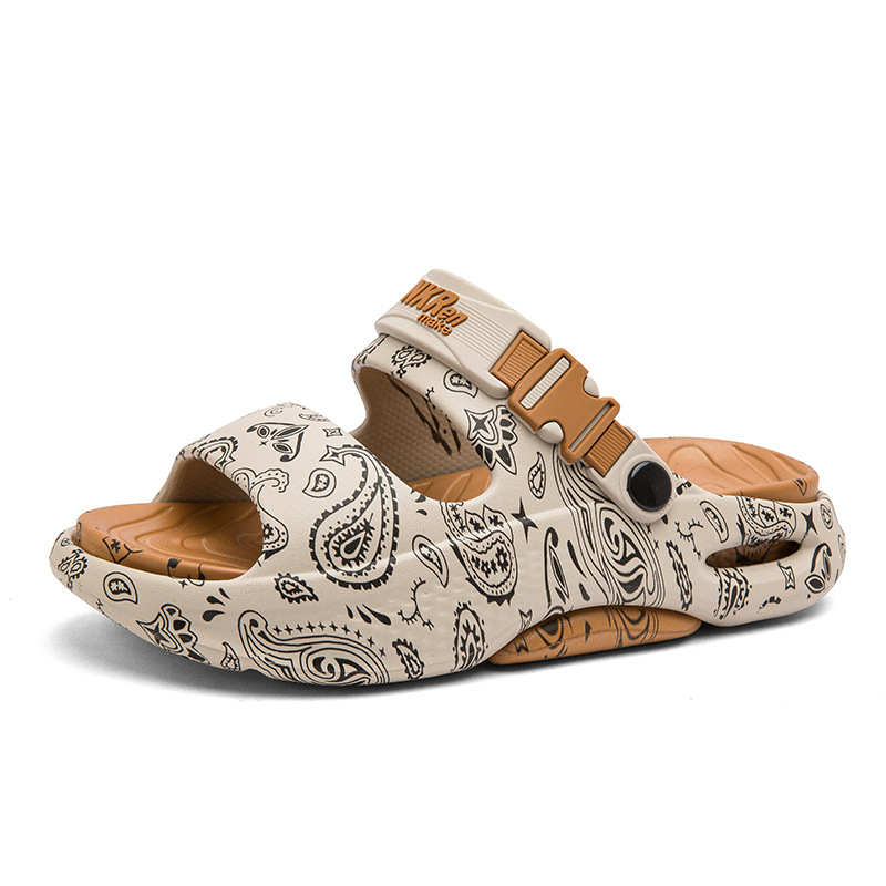 Pantuflas, tendencia de verano para hombres, uso exterior, sandalias antideslizantes para pisar la mierda, deportes al aire libre para jóvenes, sandalias de playa para vadear