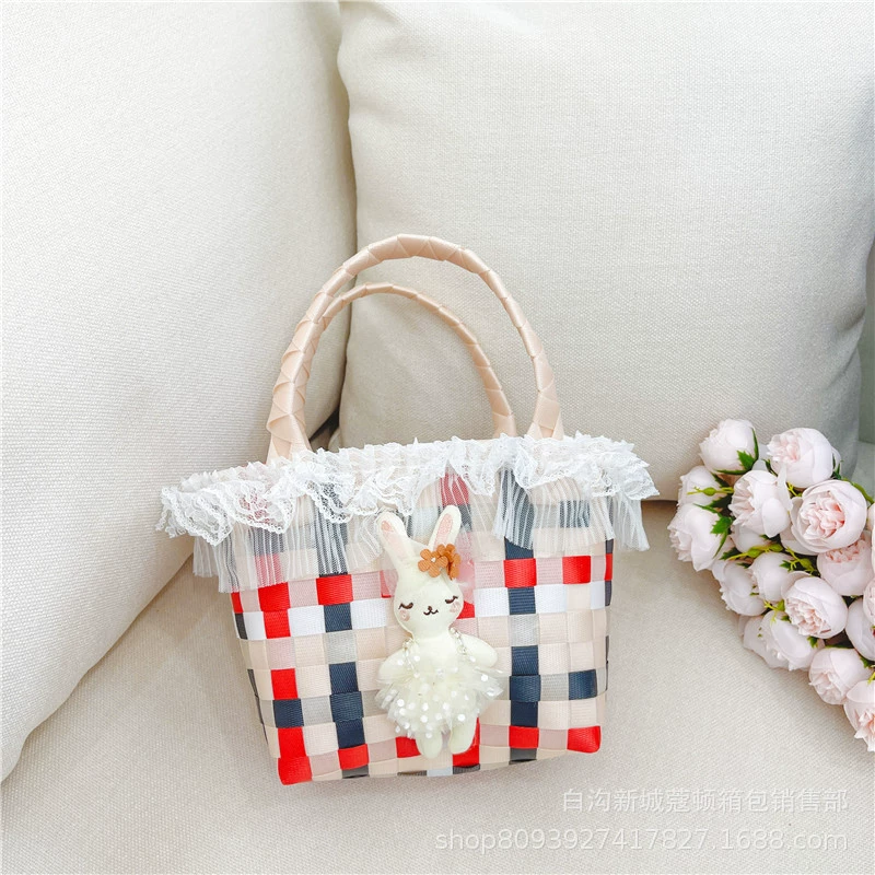 Storage system, small basket, woven small bag, handheld beach shoulder bag