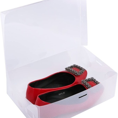 Integrated clamshell transparent men's and women's storage box PP shoe box plastic box wholesale foldable shoe box exquisite life