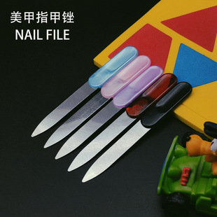 Factory Direct stainless steel nail file nail tools polishing file double-sided nail rub strip in stock supply