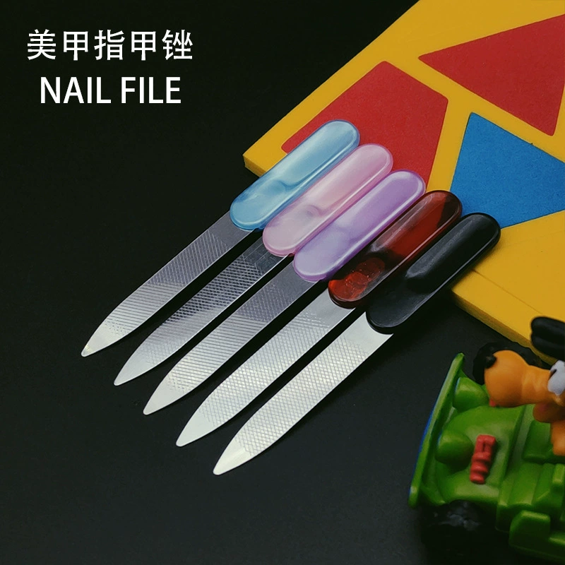 Фабричная прямая пилка для ногтей из нержавеющей стали инструменты для полировки пилка Двусторонняя полоска для ногтей на складе