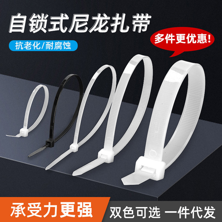 非标扎带5*200国标扎带4*300黑色现货 工厂直销两大包邮4*200毫米