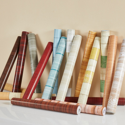 自贴壁纸防水桌面翻新木纹贴墙纸 木纹厨房橱柜衣柜家具pvc墙纸