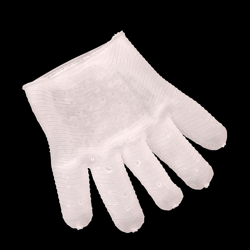 Dotted Silicone Erotic Massage Gloves, Textured Foreplay Teasing Gloves with Finger Sleeves — detail image 5