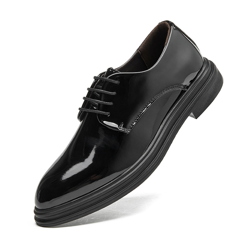 Zapatos brillantes de charol guapos para hombres transfronterizos de talla grande, zapatos casuales ligeros y de tendencia de todo fósforo, zapatos Derby, zapatos de estilista image 6