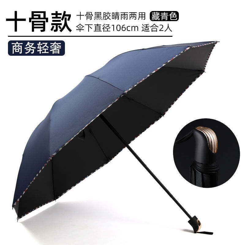 【手動黒ゴムタイプ】10骨ビジネス貴族タイプ-紺