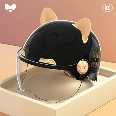 Motosiklet kaskı (dəbilqə) All-Season Use, High Aesthetic Value - 3c-single-lens-black-hd-short-lens-class-a-new-national-standard-one-size-fits-all