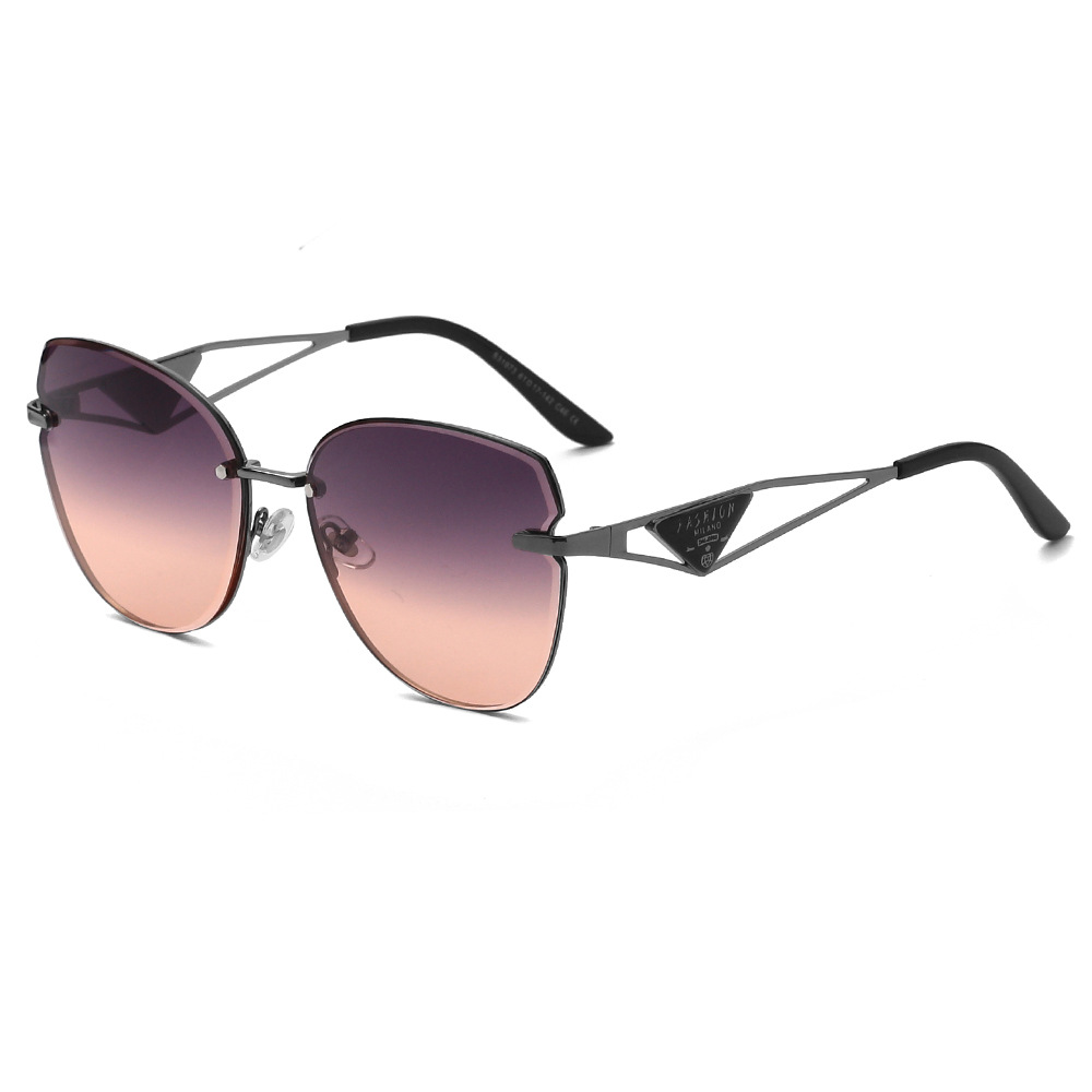 thumbnail for S31973 New Fashion Frameless Sunglasses Women&#039;s Travel Anti-UV Sunglasses Personalized Street Shot Sunscreen Glasses