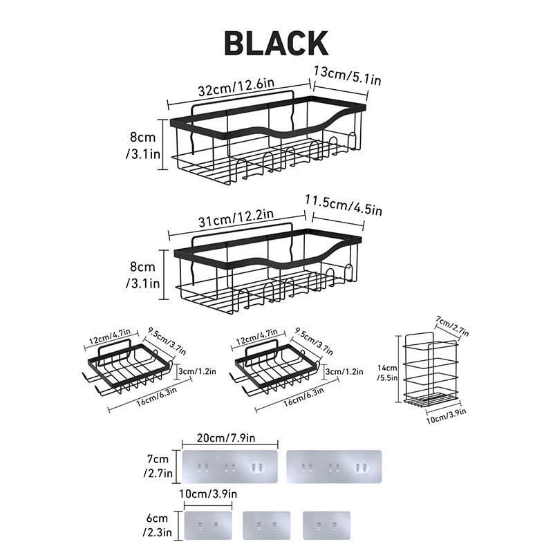 Nuevo conjunto transfronterizo de cinco piezas de baño lavabo lavabo estante de almacenamiento sin perforación estante de pared estante de almacenamiento multifuncional
