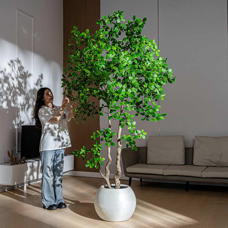 Artificial Banyan Tree Jade Tree Large Green Plant Potted Living Room Fake Tree Ornament Money Tree Bionic Plant Versatile Decoration