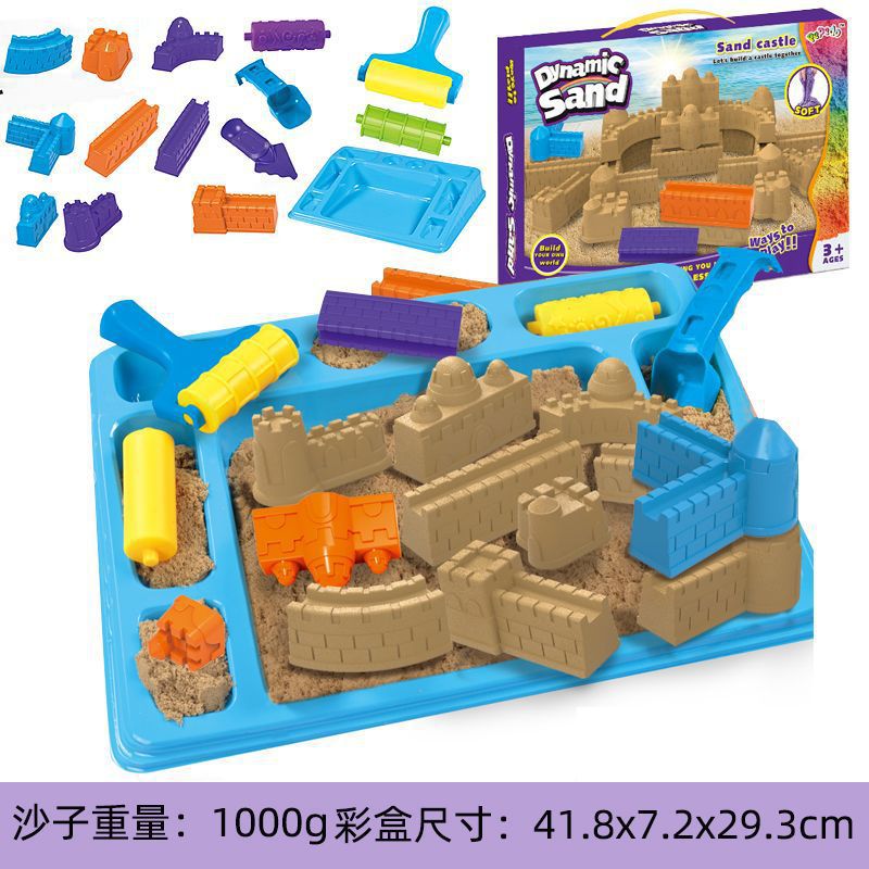 Juguetes de construcción de castillo para niños espaciales, arena para niños y niñas, arena de color, juguetes de arcilla