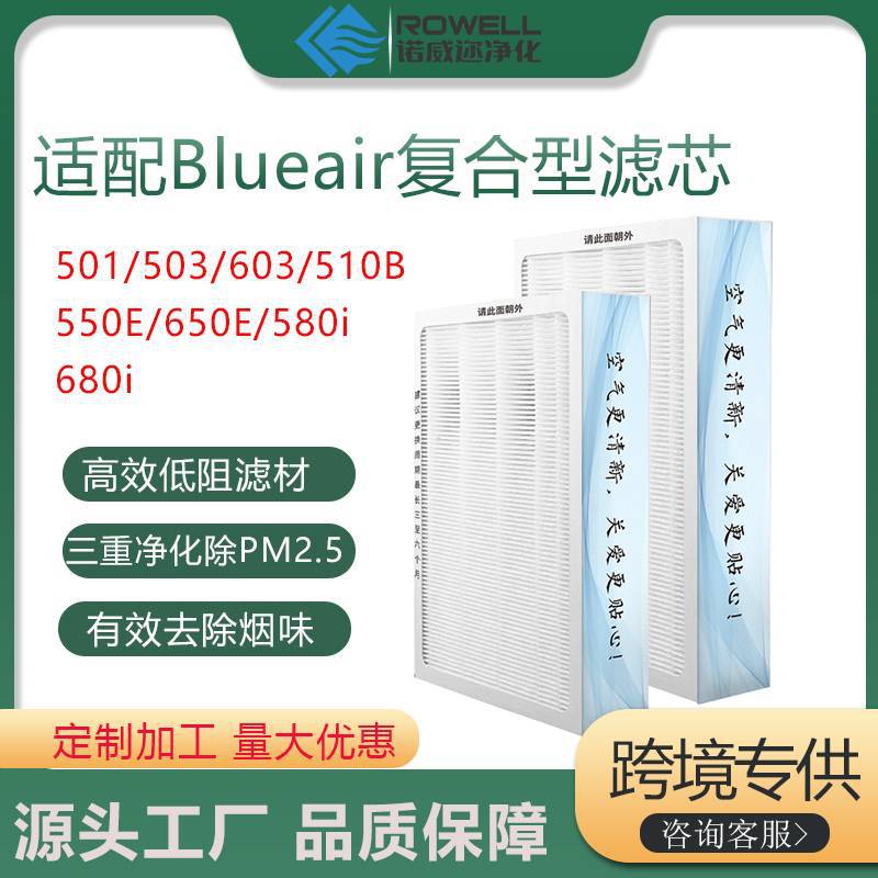 适配Blueair复合型滤芯501/603/510B/550E/650E过滤网除甲醛粉尘