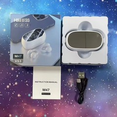クロスボーダー新型プライベートモデルM47耳クリップ式骨伝導bluetoothイヤホンが耳に入らない運動デジタル表示長航続イヤホン
