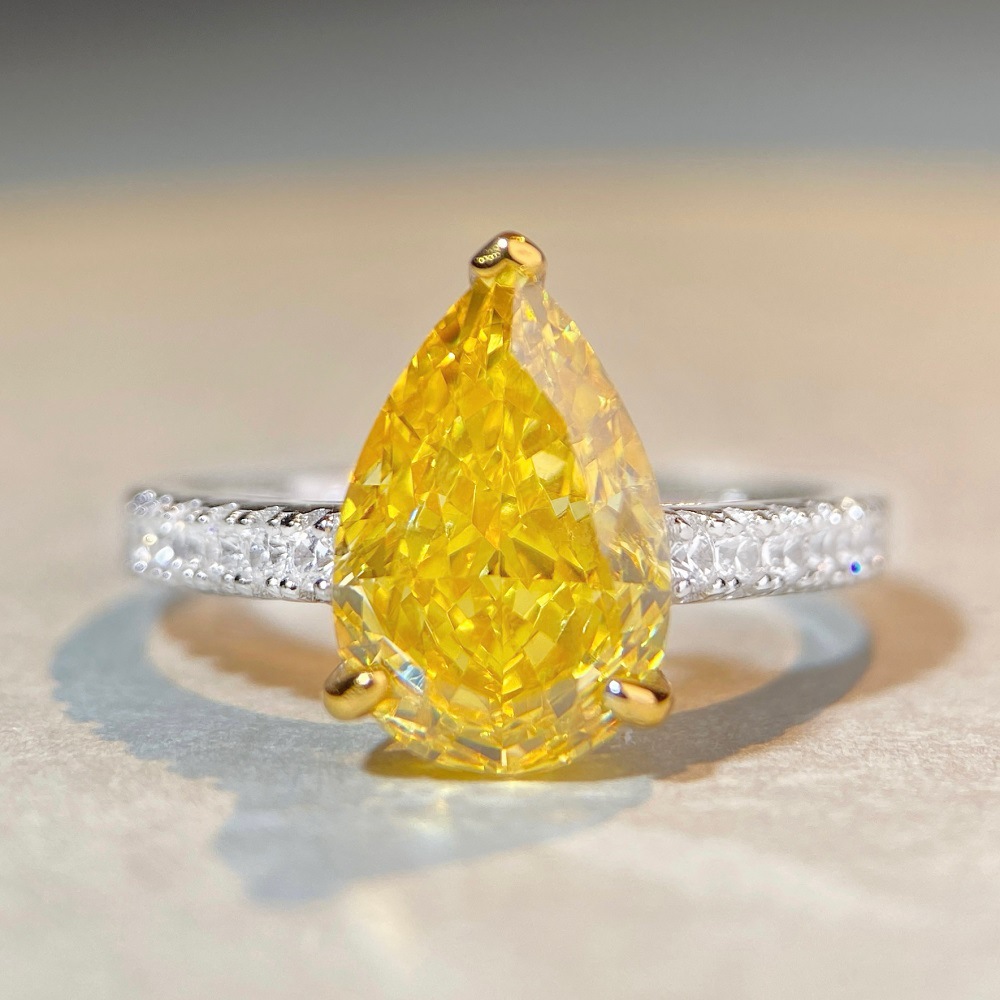 Fashion Water Droplets Sterling Silver Plating Zircon Rings 1 Piece