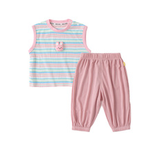 Dudu's Children's Tank Top and Shorts Set for Girls, Two-Piece Clothing Set for Babies, Stylish No-Sleeve Set