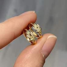 个性创意打结耳扣女时尚ins冷淡风锆石绳结耳环网红耳饰一件代发