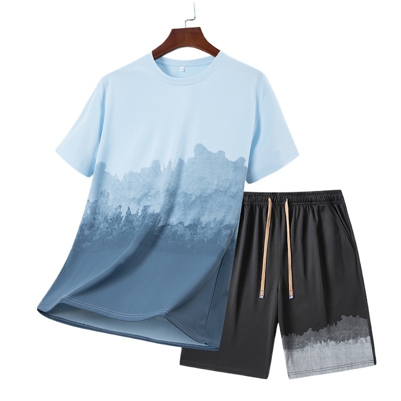 Nuevas camisetas de manga corta de secado rápido de verano de hielo para hombres de mediana edad, media manga suelta, fitness transpirable, juego de deportes para correr