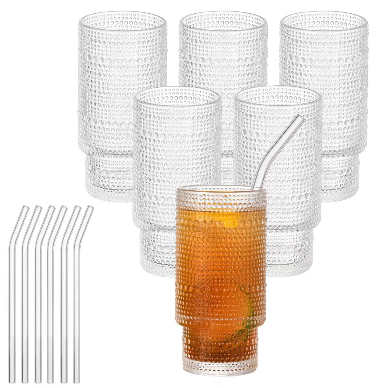 Amazon 11oz con tapa roscada copas de vidrio plegables cerveza jugo de café whisky taza de bebida doméstica