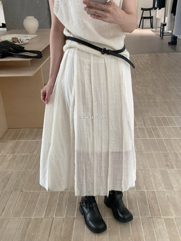 imiss 仙仙儿百搭压褶时尚2025秋季新款女纯色百搭通勤女半身裙|undefined