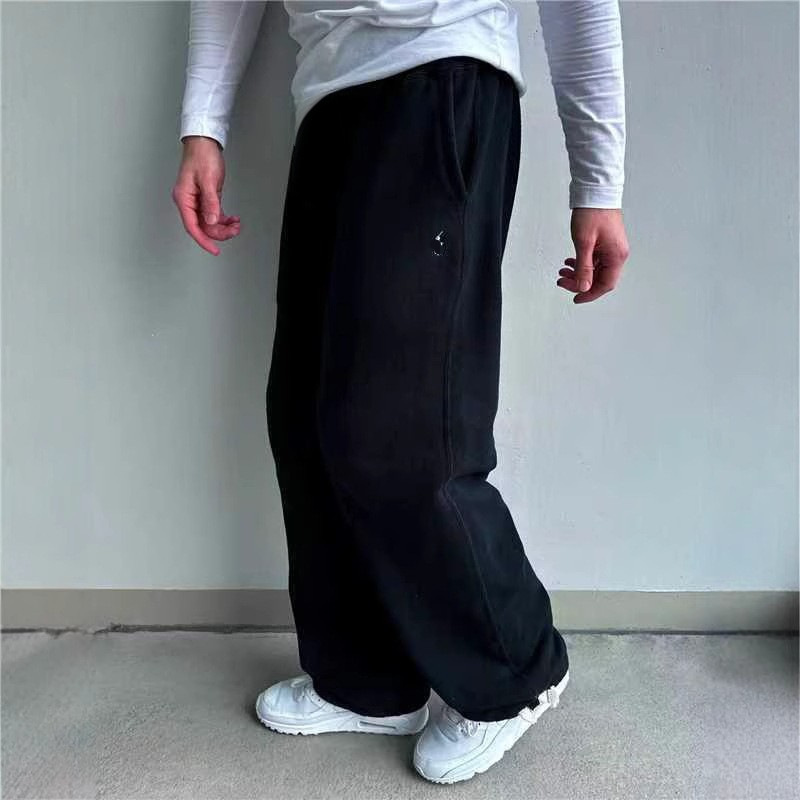 2025 Street Trend Hip-Hop Casual Elastic Waist Loose Embroidered Sports Casual Pants for Men, Autumn Casual Pants