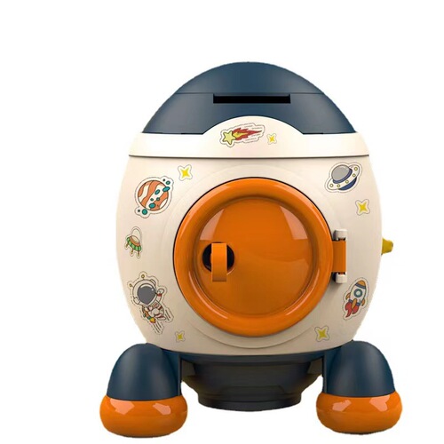 Internet celebrity children's piggy bank cartoon space rocket piggy bank toy boys and girls supermarket toys wholesale cross-border