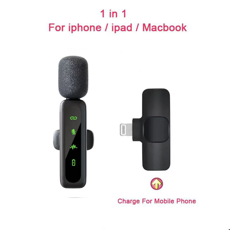 Nuevo micrófono de collar inalámbrico, micrófono L6, micrófono, uno para dos, Bluetooth inteligente, reducción de ruido, clip de collar de reverberación, micrófono