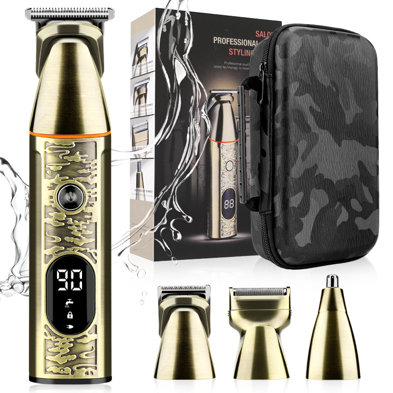 Transfronterizo nuevo todo-metal multifuncional hombres eléctrico cortapelos hogar máquina de afeitar afeitado trimmer lavable