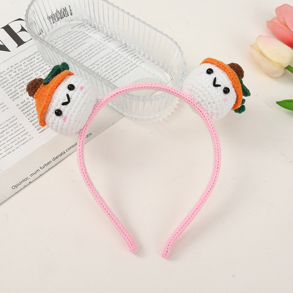 195g Weight Hair Band Hair Accessories Type 1 Piece Quantity Holiday, Festival Occasion yarn Material Halloween Festival Pumpkin, Snowman, Skull Pattern Women's Gender Cute Style Halloween Cute Women's Pumpkin Snowman Skull Yarn Hair Band 4
