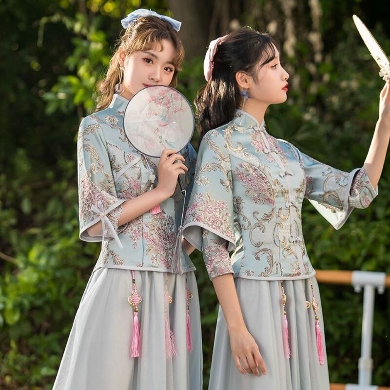 Bridesmaid Dresses 2025 New Style Chinese-Style Bride and Bridesmaid Group Wedding Sister Dresses Chinese Style Long Xiuhe Slimming Dress Bridesmaid Dresses 2025 New Style Chinese-Style Bride and Bridesmaid Group Wedding Sister Dresses Chinese Style Long Xiuhe Slimming Dress