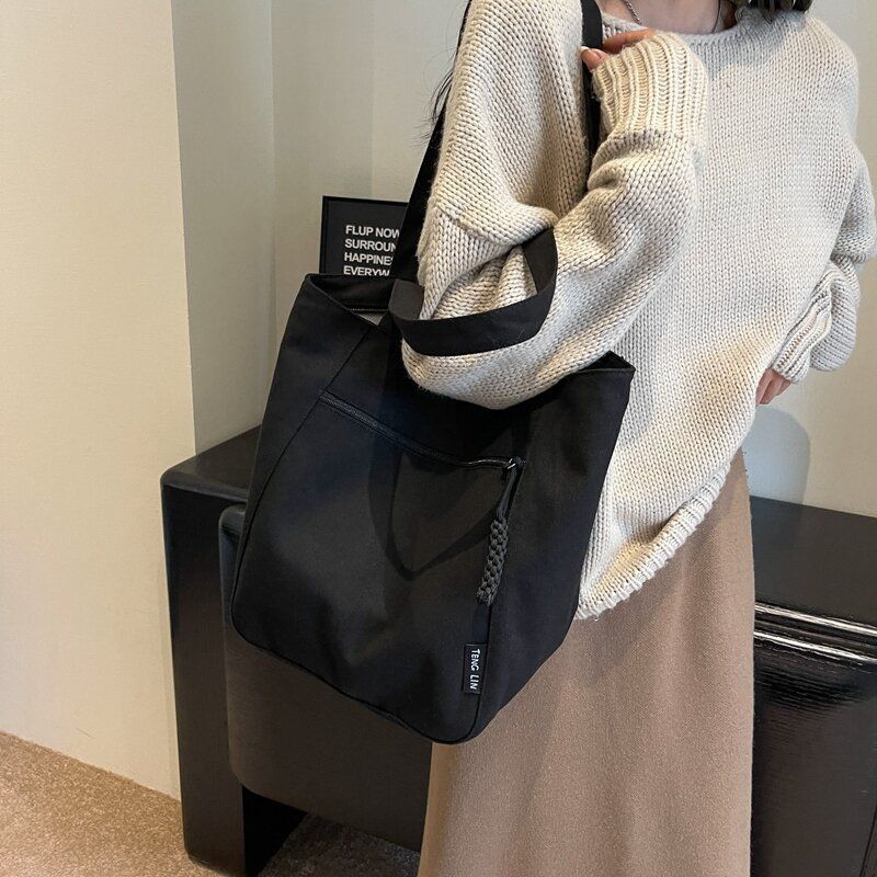 Japanese-style New Waterproof Nylon Casual Cross-border Spring Summer Single Shoulder Canvas Bag Women's Designer Large Capacity Commute Tote Bag
