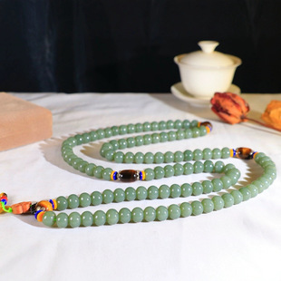 Jin Yutang Xinjiang Hetian Jade Boutique 108 Chain Jade Warm and Exquisite Oily Full Beads and Beads