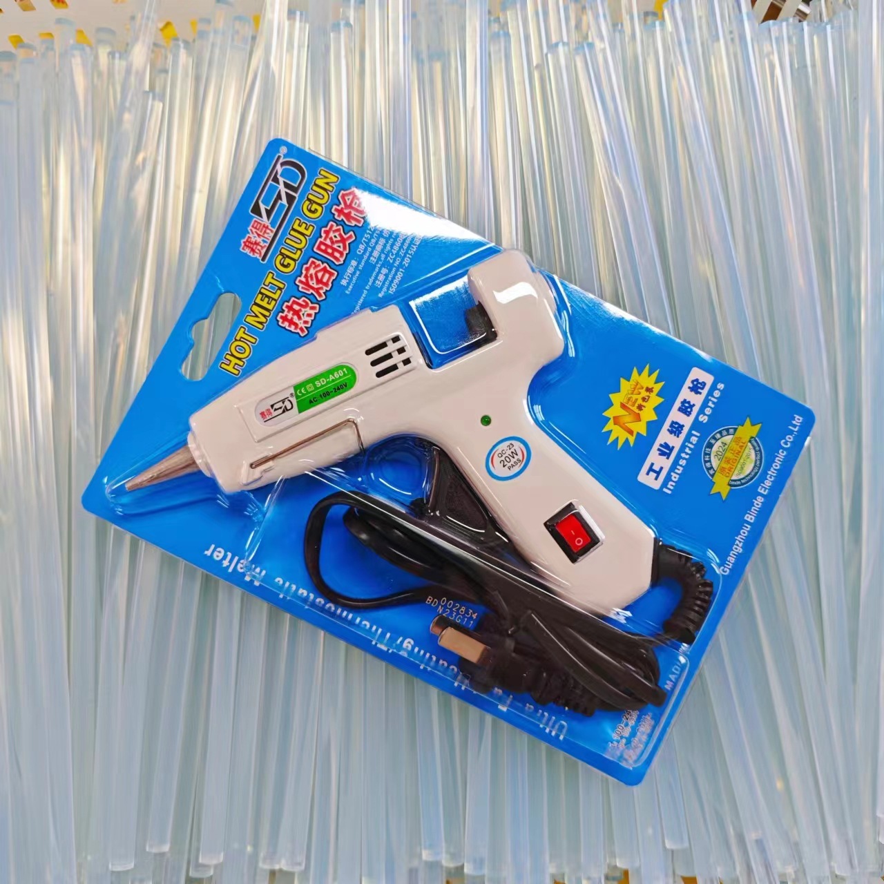 Desai para pistolas de pegamento de fusión en caliente, pistolas de pegamento de fusión manual multicolor, 20w para niños caseros hechos a mano, pegamento de capa de calor DIY para capturar pistolas de costura.