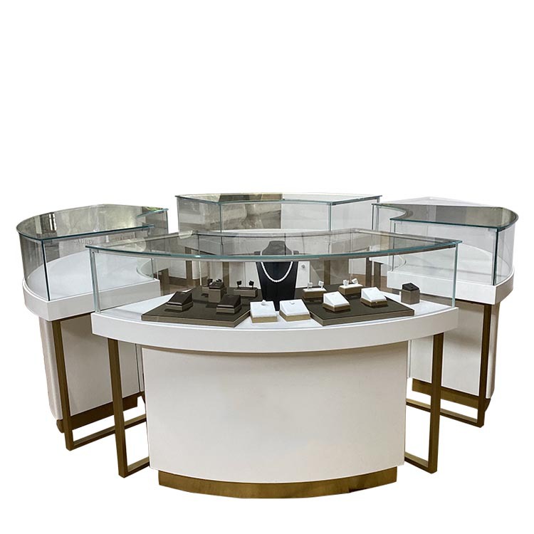 厂家直供黄金珠宝展示柜环形柜台珍珠首饰展柜高端化妆品高柜