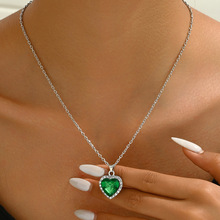 跨境热卖饰品 泰坦尼克号水晶宝石爱心项链 气质经典海洋之心颈链