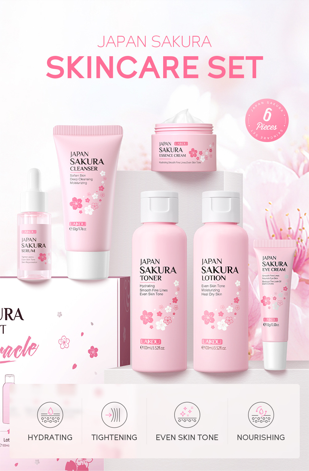 LAIKOU Sakura Skincare Set Image 1