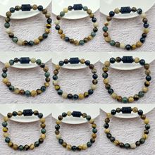 跨境时尚热卖十二星座天然石串珠手链虎眼石图画石手串批发手镯
