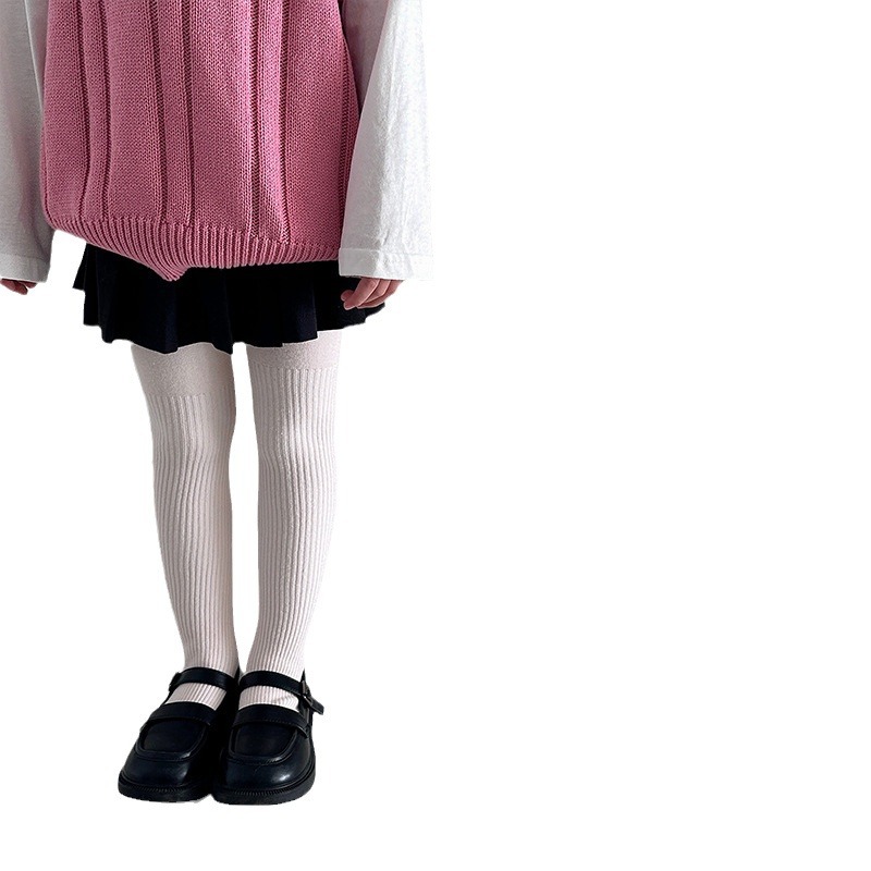 1385 pantimedias para niños al por mayor de Primavera de color sólido de doble aguja de los niños leggings de algodón tira de los NIÑOS Calcetines de baile