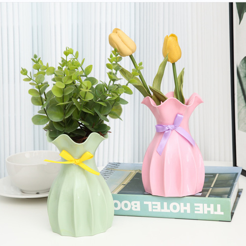 Living room flower arrangement container ornaments imitation ceramic plastic vase imitation flower arrangement desktop flower pot starry dry vase