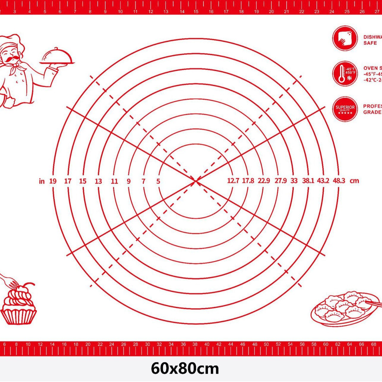 Amazon platino estera de silicona amasadora estera de amasamiento de grado alimenticio estera de amasamiento de cocina de comercio exterior utensilios para hornear Hogar y Estera de masa