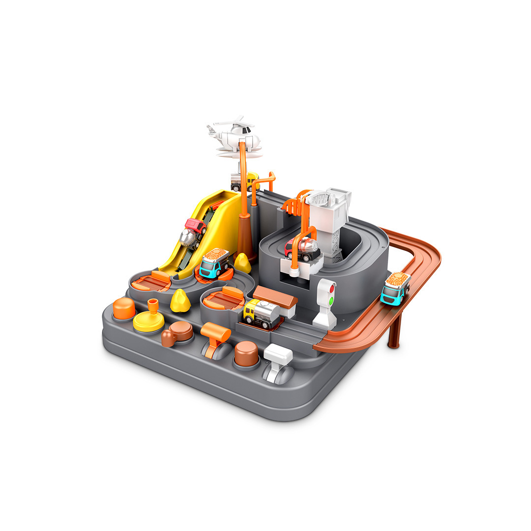 Nuevos juguetes de aventura de coche de ingeniería transfronteriza inercia pista deslizante juguetes educativos de novedad para niños