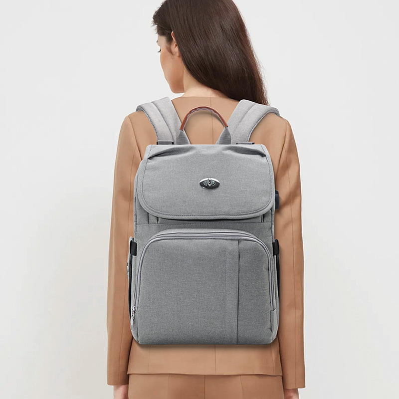 Double-shoulder mummy bag wet and dry separation large capacity multi-functional mother and baby bag out baby mother storage backpack cross-border