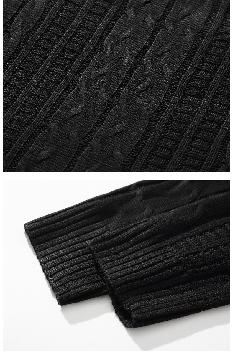 Trendy Men's Knitted Sweater Versatile Solid Colour Winter Style_voghion.com