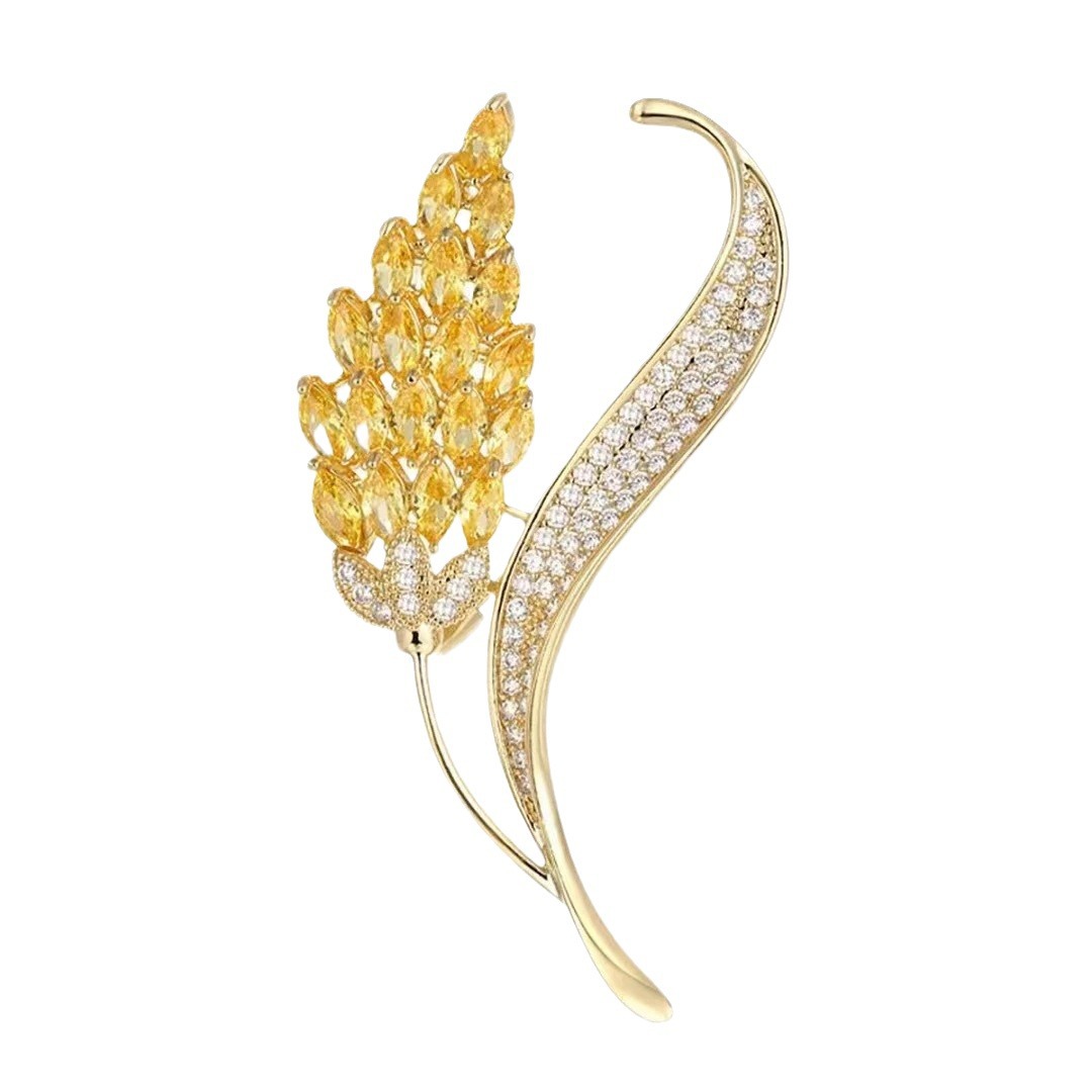 Broche émaillée style chinois avec phoenix et strass dégradé_voghion.com