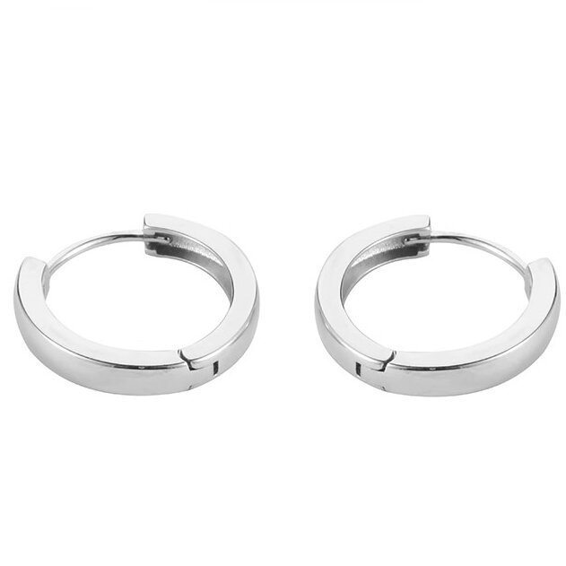 Men's Glossy Plain Hoop Earrings Minimalist Ear Accessory_voghion.com
