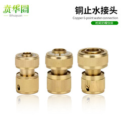 Household universal shut-off water connector 4/6mm copper quick connector high-pressure car wash water nozzle 1/2 inch pipe fitting