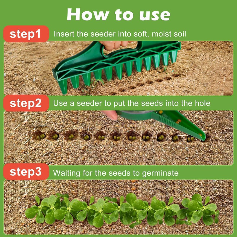 现货播种打孔器土壤快速打孔园艺种子间隔工具蔬菜植物播种器农用|undefined