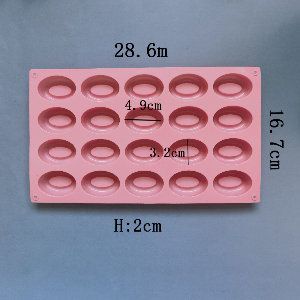 20 donuts elípticos 47 molde de silicona pastel helado pudín molde de postre jabón utensilios